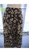 Farm Rio Women's Graphic Floral Organic Cotton Midi Skirt, Black/White, Size S