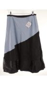 Loewe Satin Skirt, Blue/Black, Size FR 38
