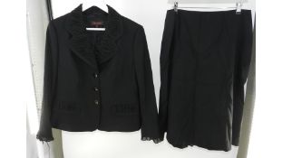 Escada Women's Skirt Suit, Black, Jacket Size 42, Skirt Size 44. New, No Tags
