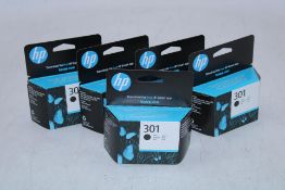Five HP 301 Original Ink Cartridge, Black