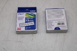 Five Brother TZe135 White On Clear Label Tape, 12mm, 8m