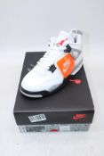 Nike Jordan 4 Retro Trainers, White/Fire Red/Tech Grey/Black, UK 7.5