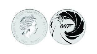 2022 James Bond 007 Tuvalu "Black Edition" 1oz Silver Coin