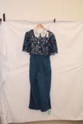 Coast Petite Lace Shirt Short Sleeve Jumpsuit, Slate Blue, UK 8