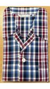 Derek Rose Savile Collection Men's Pyjamas, Blue/Plum, Size S