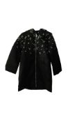 Ganni F7825 Long Sleeve Nylon Coat, Black, Size 38