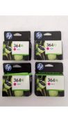 Four HP CB324EE 364XL Inks, Magenta, Expiry Nov 2016