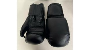 Lions Boxing Gloves, Faux Leather, Black, 10oz
