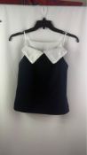 Shushu/Tong Women's Turn Down Collar Strap Top, Navy & White, Size Unknown. Used