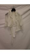 Maje Lusty Crossover Tie Top, White, Size 1
