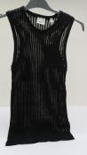 Burberry Sleeveless Black See-Through Top, Medium