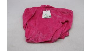 Ganni T3443 Top, Shocking Pink, Size 34