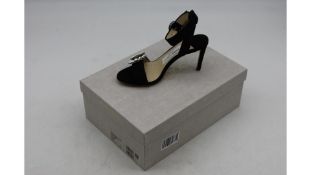 Jimmy Choo Marsai 90 Women's Suede Sandals with Crystal Buckle, Black, EU 35.5