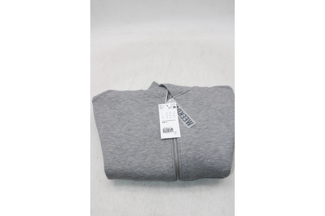 Weekday Full Zip Hoodie, Grey Melange, Size S