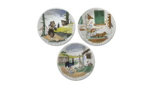 Three Sarreguemines Plates