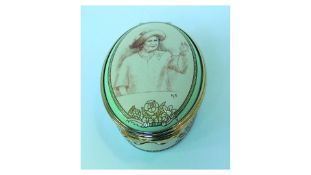 2000 Halcyon Days Queen Mother 100th enamel box