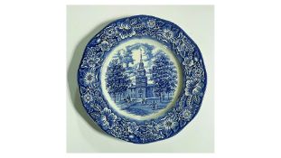 Liberty Blue Boston Tea Party Plates x 4