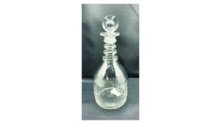 A Georgian Mallet 4 Ring Glass Decanter ca 1810