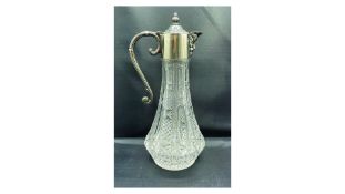 Falstaff Glass & Silver plate Bacchus Wine Jug
