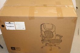 High Back Executive Office Chair with Leg Rest, Black PU Leather