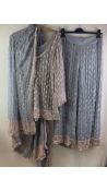 Manish Malhotra Women's Custom Made 3pc Outfit, Grey and Pink. No Size Tags. New Without Tags
