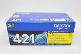Brother TN-421Y 1800 Page Toner Cartridge, Yellow