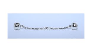 Pandora Embossed Hearts Safety Chain Clip Charm