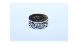 Pandora Pave Clip Sterling Silver Charm