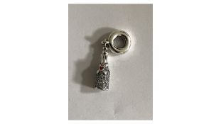 Pandora Champagne Bottle Sterling Silver Dangle Charm
