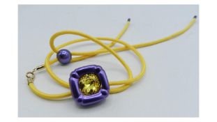 Swarovski Dulcis Necklace, Cushion Cut, Purple, 48-60cm [5613645]