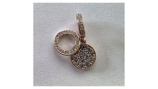 Pandora Sparkling Disc Double Dangle 14ct gold plated Charm 789186