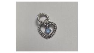 Pandora Signature March Birthstone Sterling Silver Dangle Charm