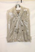 Burberry Reva Check Wool Tailored Jacket, Cloudy White, UK 14