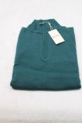 Icon Amsterdam The Santoni Quarter Zip Sweater, Dark Teal, Size S