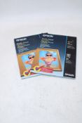 Two Packs of Epson Photo Paper Glossy 200gsm A4 Ref C13S042538, 20 Sheets Per Pack, Packaging Damage