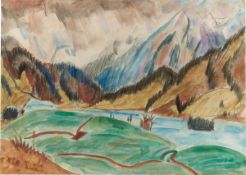 Erich Heckel. River landscape. Circa 1921