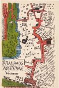 Kurt Schmidt. ”Karte zur Bauhaus Ausstellung Weimar 1923”. 1923