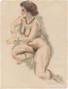 George Grosz. ”Kneeling female nude”. Circa 1945