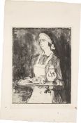 Rolf Nesch. ”Mädchen mit Teetablett”. 1927