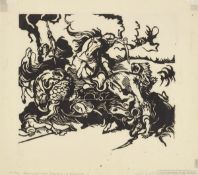 Franz Marc. „Löwenjagd nach Delacroix“. 1913