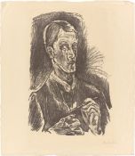 Oskar Kokoschka. „Selbstbildnis (Brustbild mit Zeichenstift)“. 1914/16-18
