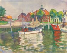 Conrad Felixmüller. „Hafen von Tönning“. 1967