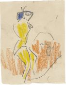 Erich Heckel. ”Bewegte weibliche Figur”. Circa 1910