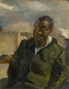 Julius Hüther. Portrait of a Man in a Blue-Green Jacket. 1919