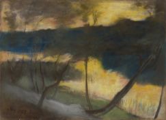 Lesser Ury. Lakeside at Dusk. 1889