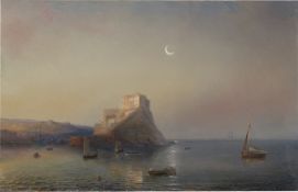 Théodore Gudin. Castello Aragonese near Ischia. 1867