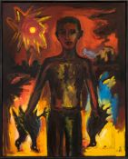 Helmut Middendorf. ”Junge mit Vögeln”. 1987