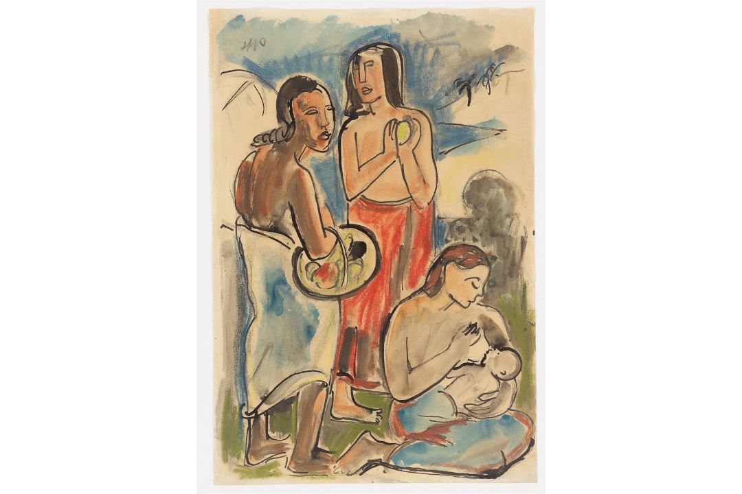 Max Pechstein. Studie nach Paul Gauguins „Maternité II“. - Bild 2 aus 4