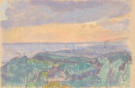Ivo Hauptmann. Landscape on the River Elbe. Circa 1905