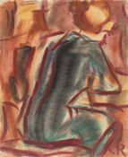 Christian Rohlfs. Seated girl, viewed from behind.